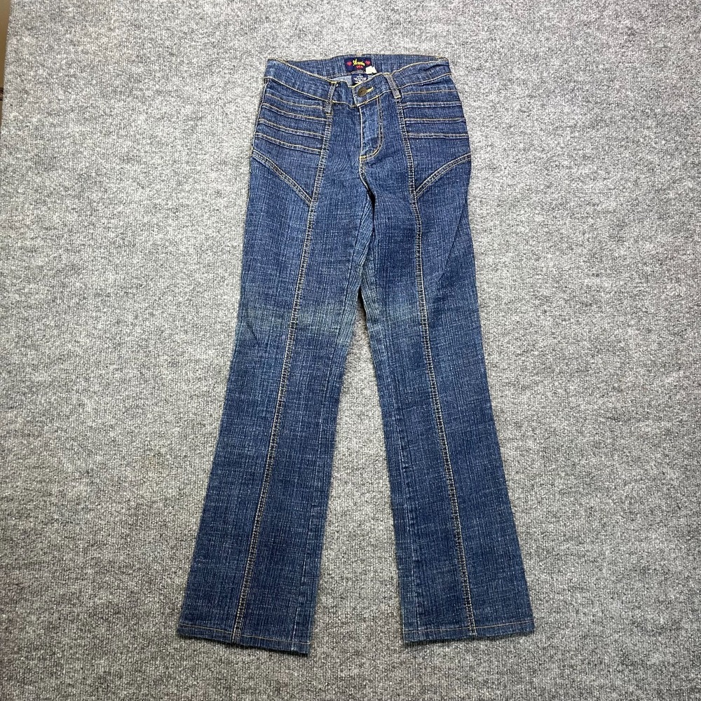 Vitnage‎ Annie USA Flare Jeans Women's Blue Denim Stretch Pockets Zip Fly - 8